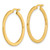 14k Polished 1.5 x 30mm Textured Greek Key Hoop Earrings