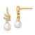 14K Polished 1/10 carat Diamond and White Freshwater Cultured Pearl Drop Post Earrings - EM-140263C4-7030