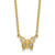 14K Polished 1/10 carat Diamond Butterfly 18 inch Necklace