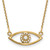 14k Polished 1/10 carat Diamond Small Evil Eye 18 inch