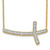 14k Polished 1/2 carat Diamond Sideways Cross 18 inch Necklace