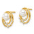 14K Polished 1/20 carat Diamond and White Freshwater Cultured Pearl Ovals Drop Post Earrings