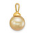 14k Polished 10-11mm Round Golden South Sea Saltwater Cultured Pearl Pendant