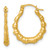 14k Polished 16.00mm Bamboo Hollow Hoop Earrings
