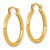 14k Polished 2.00 x 20.00mm Round Tube Hoop Earrings