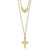 14k Polished 2-Strand Diamond-cut Cross and Heart 16 inch Necklace Plus 2 inch Extender
