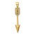 14K Polished 3D Arrow Pendant