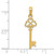 14K Polished 3-D Hearts Key Charm