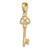14K Polished 3-D Hearts Key Charm