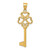 14K Polished 3D Hearts KEY TO MY HEART Key Charm