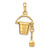 14K Polished 3-D Moveable Pail and Shovel Pendant