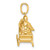 14k Polished 3-D Waving Santa In Sleigh Charm