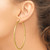 14k Polished 3x90mm Lightweight Round Tube Hoop Earrings
