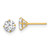 14k Polished 5.00mm Round CZ Stud Post Earrings