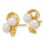 14k Polished 5-6mm Button White Freshwater Cultured 2-Pearl Post Earrings