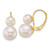 14k Polished 6-9mm Round White Freshwater Cultured 2-Pearl Leverback Earrings