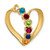 14k Polished 6-Stone Mothers Heart Slide Mounting