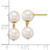 14k Polished 7-8mm Round White Freshwater Cultured 2-Pearl Dangle Post Earrings