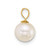 14k Polished 7-8mm Round White Freshwater Cultured Pearl Pendant