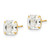 14k Polished 7x7 Asscher Cut CZ Studs Post Earrings