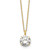 14k Polished 8.00mm Round CZ Solitaire 18 inch Necklace