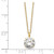 14k Polished 8.00mm Round CZ Solitaire 18 inch Necklace