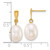 14k Polished 8-9mm Rice White Freshwater Cultured Pearl Dangle Post Earrings