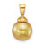 14k Polished 9-10mm Round Golden South Sea Saltwater Cultured Pearl Pendant