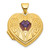 14k Polished Amethyst February Birthstone 18mm Heart Locket