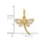 14k Polished and Beaded CZ Dragonfly Charm / Pendant