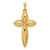 14k Polished and Beaded Hollow Edge Passion Cross Pendant - XR-33C74F17-5220