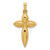 14k Polished and Beaded Hollow Edge Passion Cross Pendant - XR-80DC2836-9909