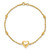 14k Polished and Diamond-cut Beaded Puffed Heart 7.75 inch Bracelet