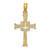 14K Polished and Engraved Cross and Dove Charm