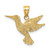 14K Polished and Engraved Hummingbird Charm