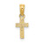 14K Polished and Engraved Mini Cross Charm