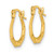 14k Polished and Grooved 1.7 x 11.00mm Hollow Hoop Earrings