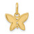 14K Polished and Hammered Diamond Butterfly Pendant