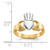 14k Polished and Rhodium Claddagh Ring
