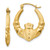 14k Polished and Satin Claddagh Hoop Earrings - TE-E951E764-3092