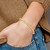 14K Polished and Satin Diamond-cut 4mm 7.5 inch Omega Bracelet