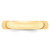 10k Yellow Gold 4mm Lightweight Half Round Wedding Band Size 6.5