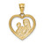 14k Polished and Satin Mom/Baby Heart Charm
