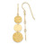 14K Polished and Textured 3-Tier Circle Drop Shepherd Hook Dangle Earrings