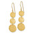 14K Polished and Textured 3-Tier Circle Drop Shepherd Hook Dangle Earrings