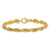14k Polished And Textured 4.5mm Flat Rope Chain 7.5 inch Bracelet