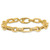 14K Polished and Textured 7.7mm Fancy Link 7.5 inch Bracelet