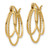 14k Polished and Textured Circle Hoop Earrings