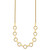14K Polished and Textured Circles and Bars 17.5 inch Necklace