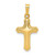 14k Polished and Textured Cross Pendant - XR-59E54486-8387